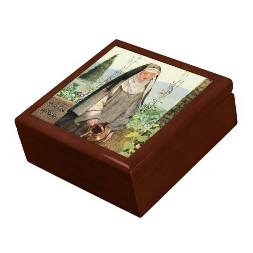 St Clare of Assisi Watering Flowers M 065 Gift Box