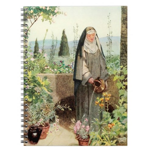 St Clare of Assisi Watering Flowers M 065 Notebook