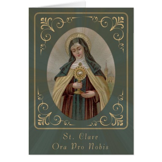 St. Clare of Assisi with the Eucharist Cards (Front)