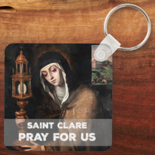 St. Clare Pray for Us Keychain