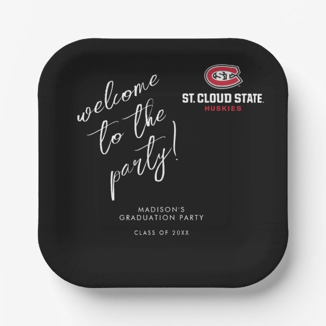 St. Cloud State Huskies Athletic C-Logo Paper Plates (Front)