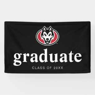St. Cloud State Huskies Mascot Head Logo Banner