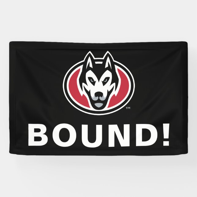 St. Cloud State Huskies Mascot Head Logo Banner (Horizontal)