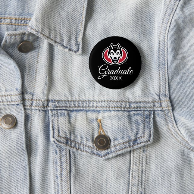 St. Cloud State Huskies Mascot Head Logo Button (In Situ)