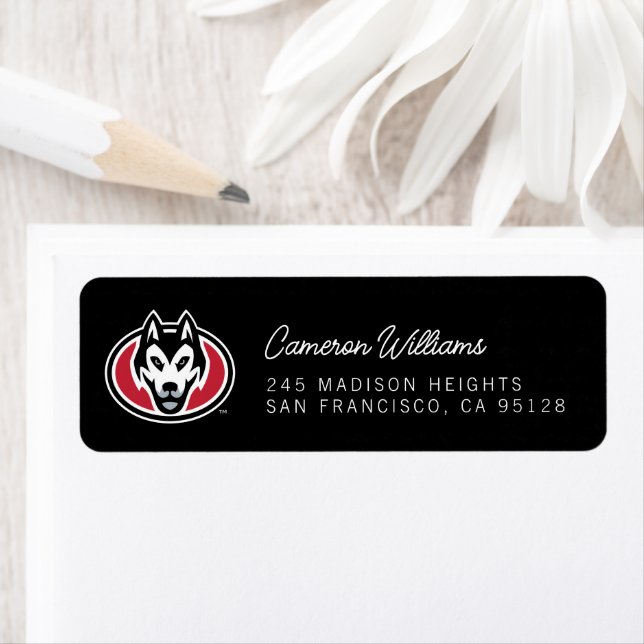 St. Cloud State Huskies Mascot Head Logo Label (Insitu)