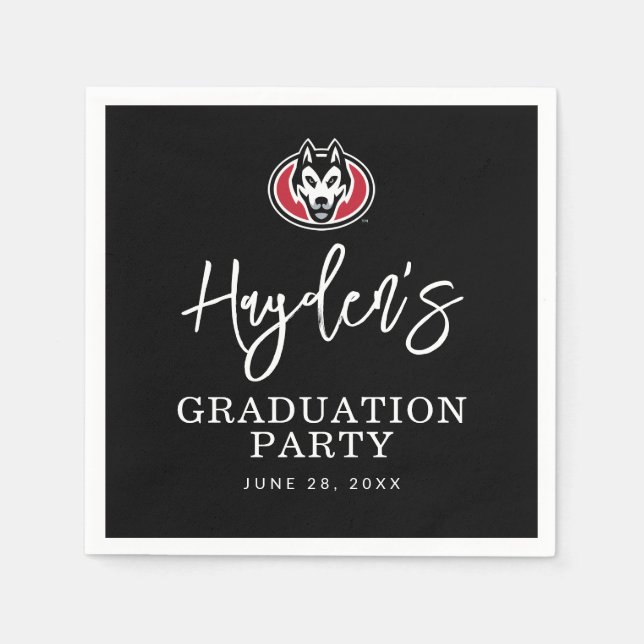 St. Cloud State Huskies Mascot Head Logo Napkins (Front)