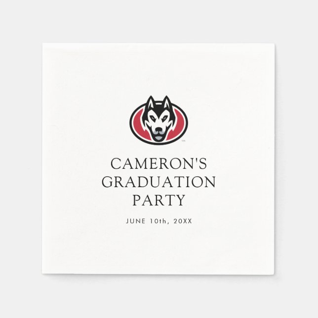 St. Cloud State Huskies Mascot Head Logo Napkins (Front)