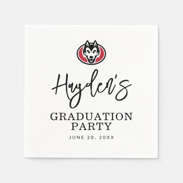 St. Cloud State Huskies Mascot Head Logo Napkins (Front)