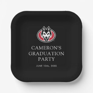 St. Cloud State Huskies Mascot Head Logo Paper Plates
