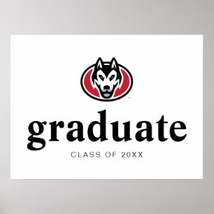 St. Cloud State Huskies Mascot Head Logo Poster