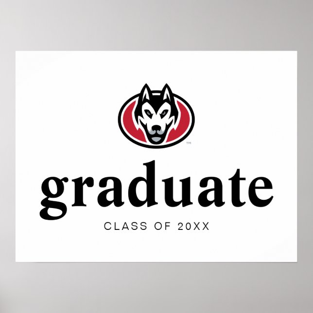 St. Cloud State Huskies Mascot Head Logo Poster (Front)