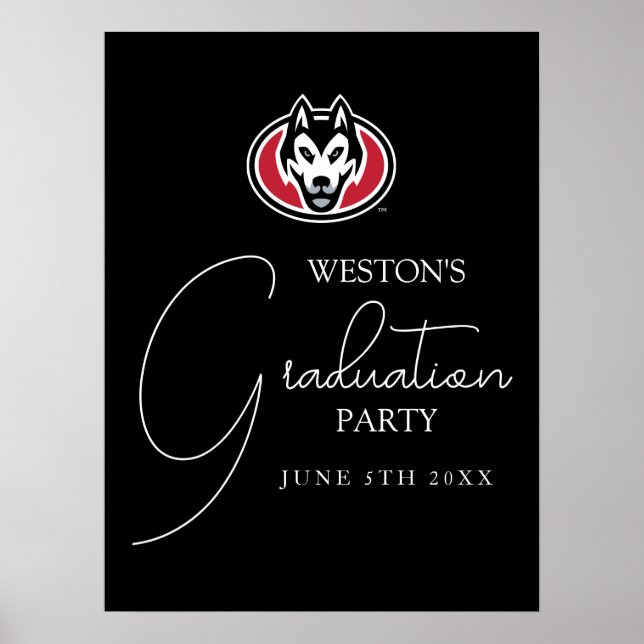 St. Cloud State Huskies Mascot Head Logo Poster (Front)