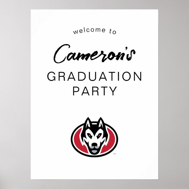 St. Cloud State Huskies Mascot Head Logo Poster (Front)