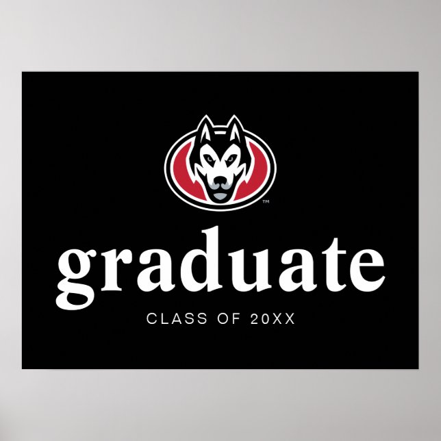 St. Cloud State Huskies Mascot Head Logo Poster (Front)