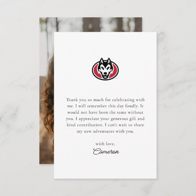St. Cloud State Huskies Mascot Head Logo Thank You Card (Front/Back)