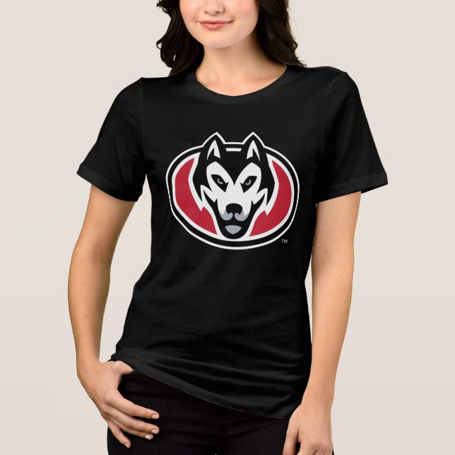 St. Cloud State Huskies Mascot Head Logo Tri-Blend Shirt (Front)