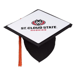 St. Cloud State Huskies Mascot Logo & Text Graduation Cap Topper