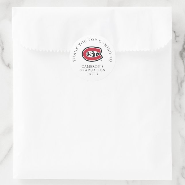 St. Cloud State University C Classic Round Sticker (Bag)