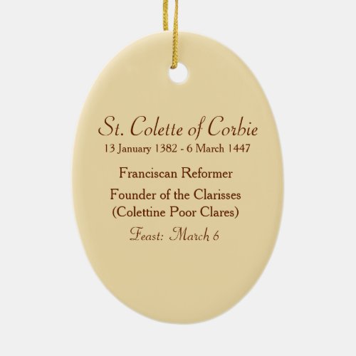 St Colette of Corbie SAU 027 Ceramic Ornament