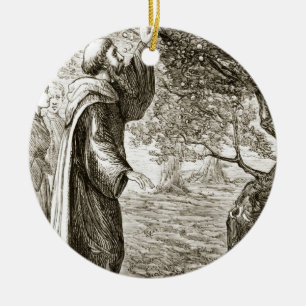 St. Columba changes bitter fruit into sweet, from Ceramic Ornament