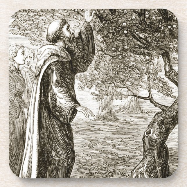 St. Columba changes bitter fruit into sweet, from Coaster (Front)