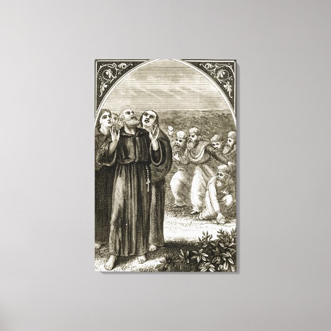 St. Columba chanting, and attacked by the Druids, Canvas Print (Front)
