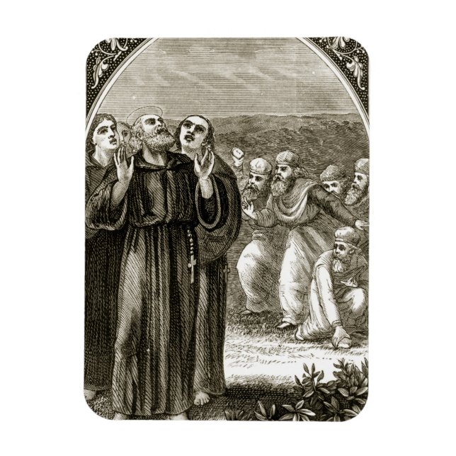 St. Columba chanting, and attacked by the Druids, Magnet (Vertical)