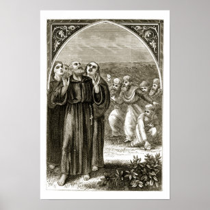 St. Columba chanting, and attacked by the Druids, Poster