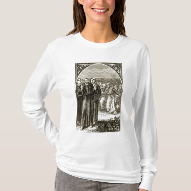 St. Columba chanting, and attacked by the Druids, T-Shirt (Front)