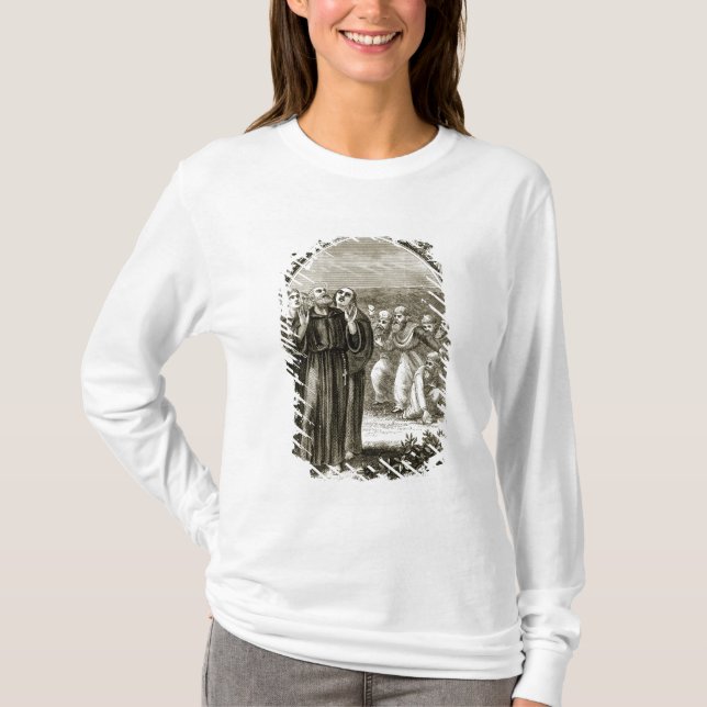 St. Columba chanting, and attacked by the Druids, T-Shirt (Front)