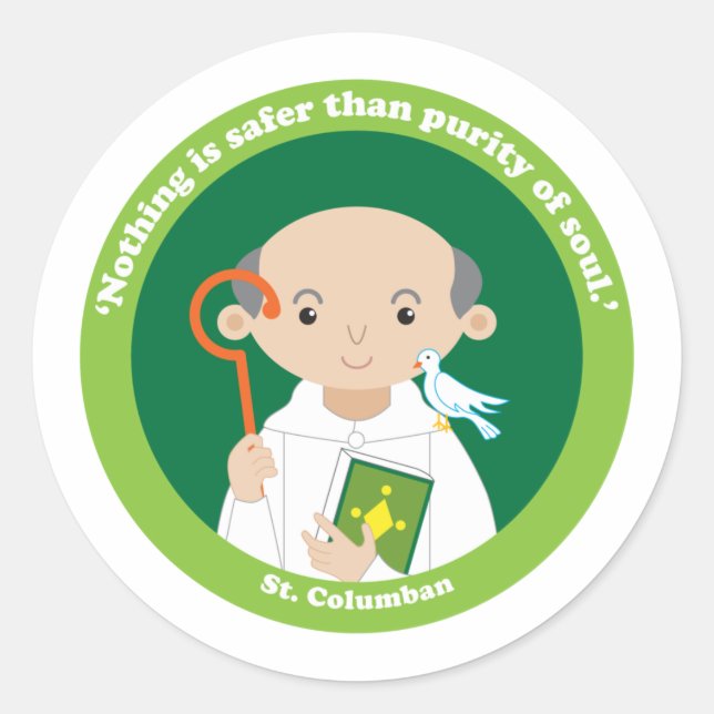 St. Columban Classic Round Sticker (Front)