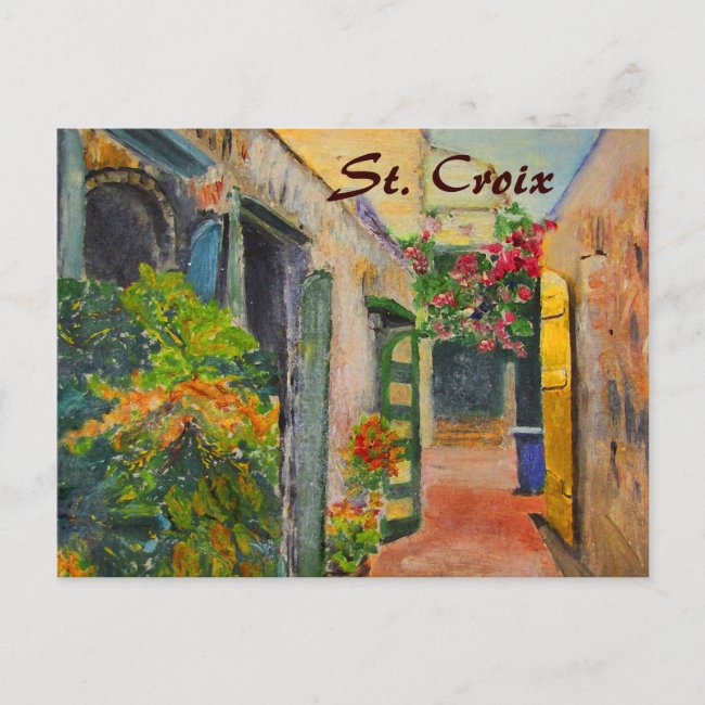 St. Croix Alley 2024 Calendar on Back Postcard