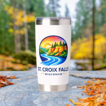 St. Croix Falls Wisconsin Scenic River & Cliffs 