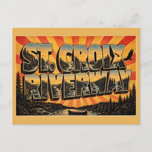 St Croix Riverway Minnesota Basalt Gorge Forest Postcard