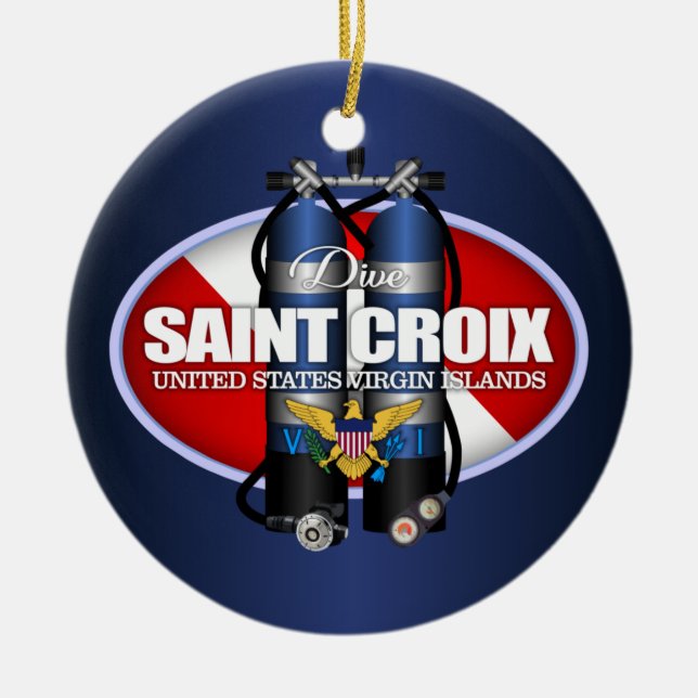 St Croix (ST) Ceramic Ornament (Front)