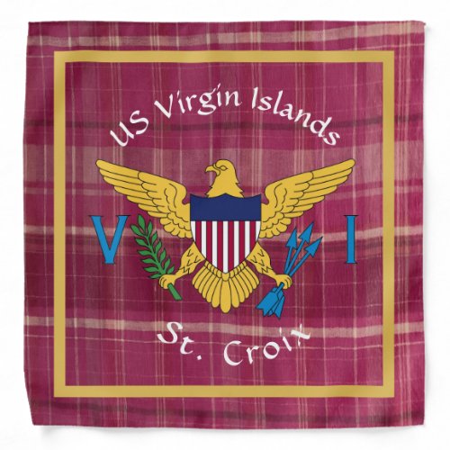 St Croix St Thomas Virgin Islands USVI Flag Pink Bandana