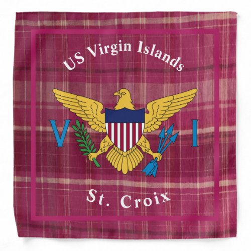 St Croix St Thomas Virgin Islands USVI Flag Pink Bandana