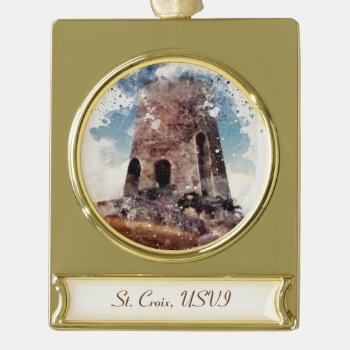 St. Croix Sugar Mill Gold Ornament by BanYaCollection at Zazzle