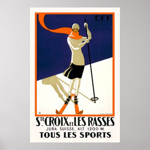 St Croix Switzerland Skiing Poster