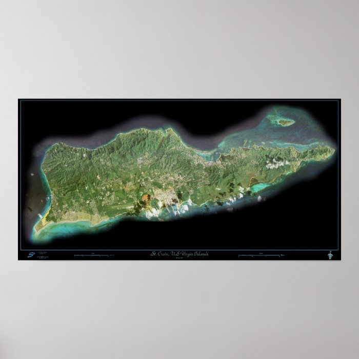 St. Croix U.S. Virgin Islands satellite poster