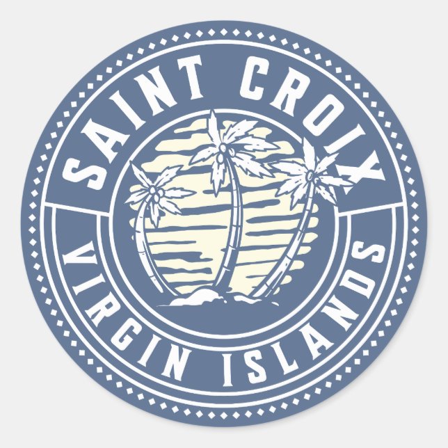 St Croix U.S. Virgin Islands Travel Souvenir Classic Round Sticker (Front)