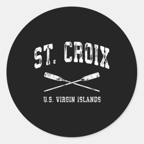 St Croix Us Virgin Islands Nautical Crossed Oars Classic Round Sticker