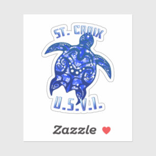 St Croix USVI Vacation Tribal Turtle Sticker
