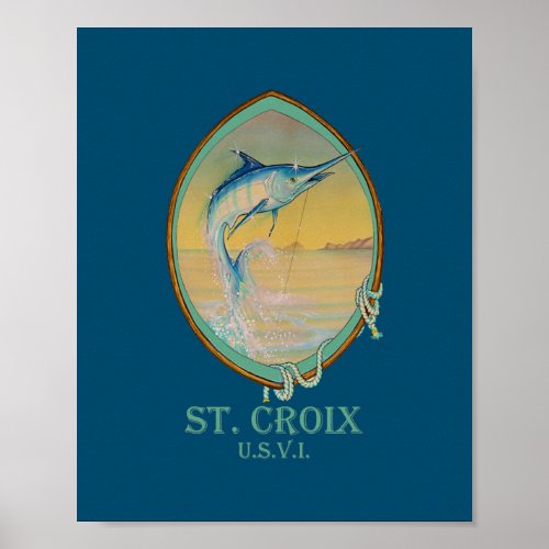 St Croix USVI Vintage Offshore Fishing Vacation  Poster
