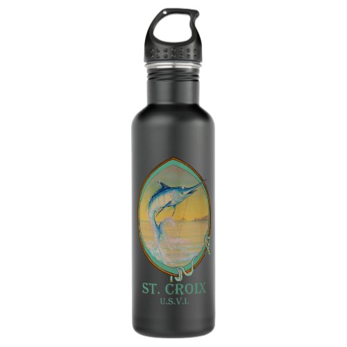 St Croix USVI Vintage Offshore Fishing Vacation  Stainless Steel Water Bottle