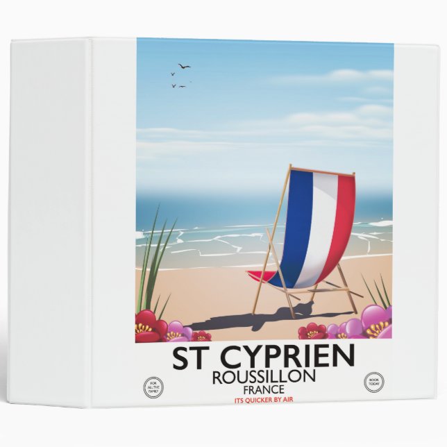 St Cyprien, Roussillon France travel poster 3 Ring Binder (Front/Spine)