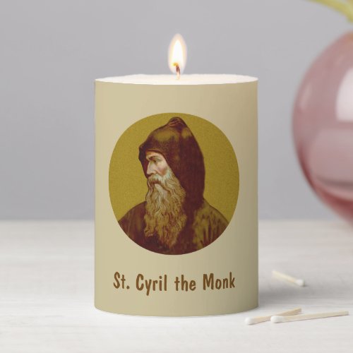 St Cyril the Monk M 002 3x4 Pillar Candle