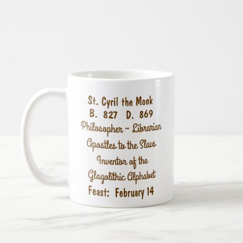 St Cyril the Monk M 002 Coffee Mug 1c