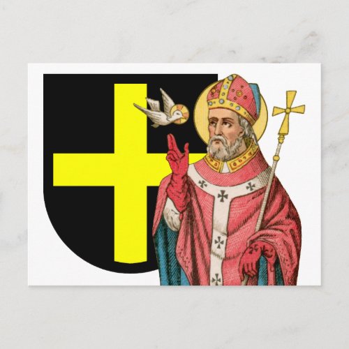 St David of Wales P 001 and His Shield Postcard
