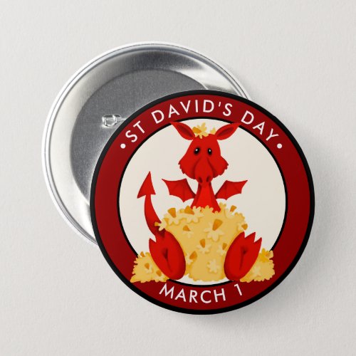 St Davids Day Button